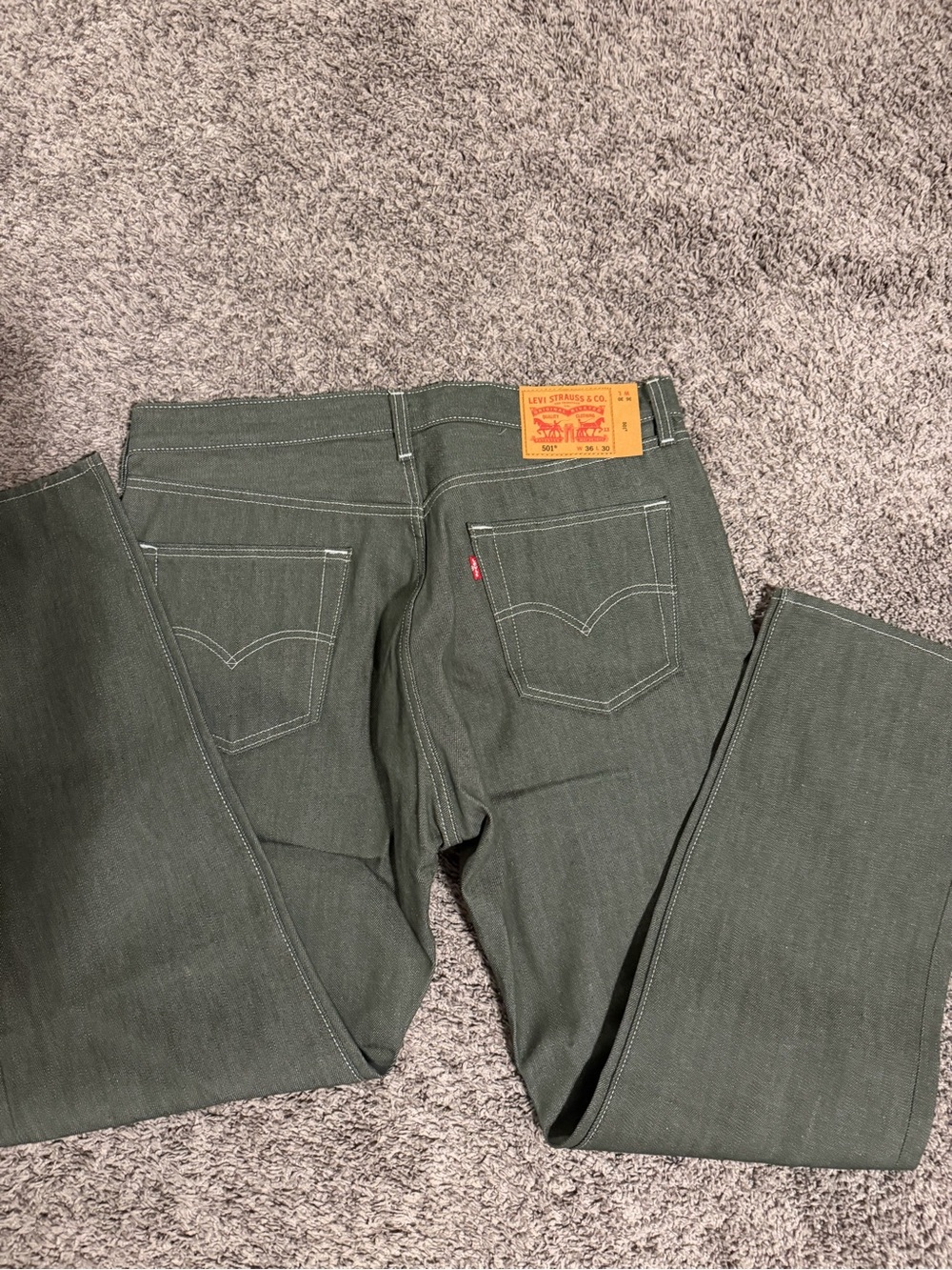 Levi's Men's Olive Green Straight Jeans